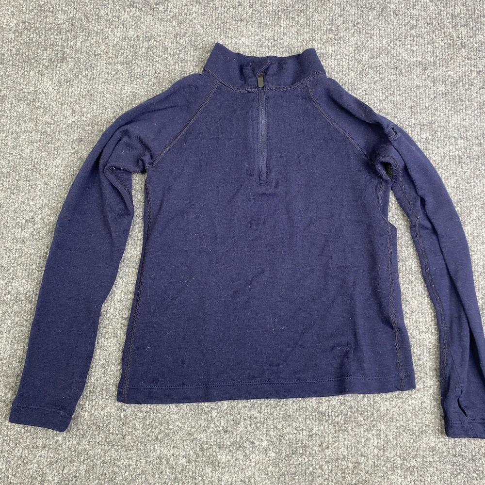 Icebreaker Merino 260 Kids Navy Blue Half Zip Base Layer Pullover Wool Top 6Y